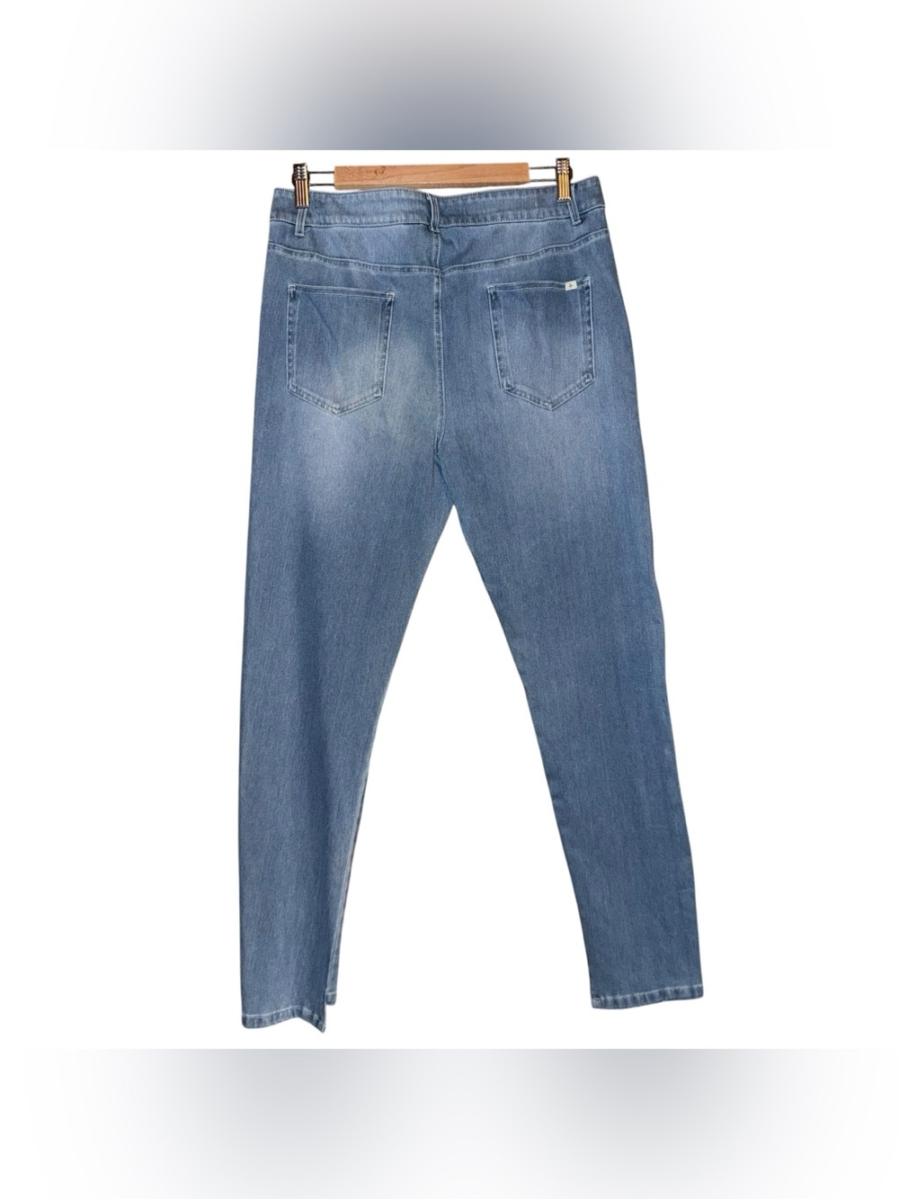 NWT HALARA Flex High Waisted Casual Skinny Jeans Pockets Medium Blue Large Tall - Picture 11 of 15